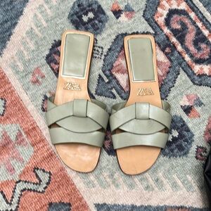 Zara sea-foam green sandals